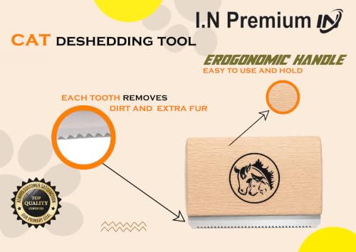 Cat Brush for Shedding & Cat grooming tool for Indoor Pet Grooming Tool Cats Deshedder undercoat brush Works for Short & Long Haired Pets Hair removal comb 2.5 inch - size: 2.5 Inch