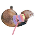 Adjustable Caterpillar Premium Plush Harness&Leaf Set – Soft Restriction-Free Vest for Ferrets,Guinea Pigs, Lizards, Rabbits,Squirrel, Kittens,Teacup Chihuahuas, Puppies|Safety Bell(Caterpillar-Pink) - color: Caterpillar-Pink