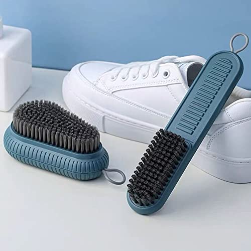 Cleaning Brush Soft Bristle Brush Laundry Scrub Brush Clothes & Shoes Brush | 2 Pack Scrubbing Brush Easy to Grip Household Cleaning Brushes Tool for Countertops Bathtubs - color: White