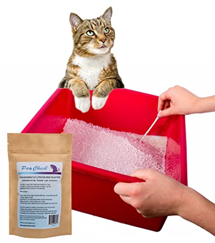 PawCheck Cat Litter for Urine Collection - Reusable and Non-Absorbent Cat Urine Collection Home Kit Intended to Monitor Cat Health - size: 4 Piece Set