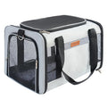 YUNIQUE Soft-Sided Cat & Dog Carrier for Pets Up to 15 Lbs, Airline Approved Collapsible Travel Puppy Carrier with Lightweight Fabric Design (lightgrey) - color: lightgrey