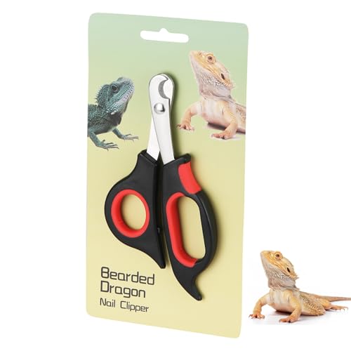 Bearded Dragon Nail Clippers with Precise Angled Edges | Stainless Steel Bearded Dragon Toe Nail Clippers (Reddish Black) - color: Reddish Black