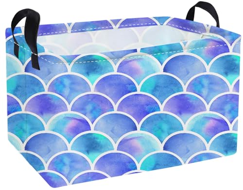 Essme Rectangular Girl Basket,Kids Storage Bins Organizer with Handles for Girls Room Decor, Gift Basket,Shelf Basket.(Bule) - color: Bule