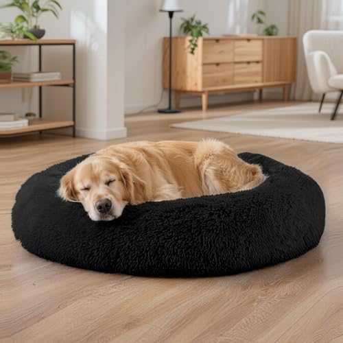 Dog Beds Large Sized Dog and Cats, 32in Pet Beds for Large Pet, Washable Indestructible Extra Large Dog Bed (Black) - color: Black, size: 32.0"L x 32.0"W x 8.0"Th