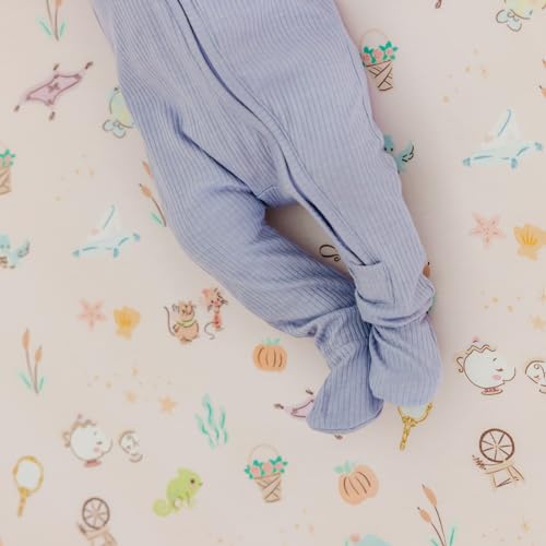 Premium Fitted Knit Crib Sheet/Toddler Sheet "Enchanted Friends" by Copper Pearl - color: Enchanted Friends