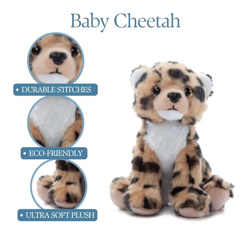 The Petting Zoo Cheetah Stuffed Animal Plushie, Gifts for Kids, Wild Onez Babiez Zoo Animals, Cheetah Plush Toy 6 inches - color: Cheetah