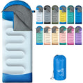 Sleeping Bags for Adults Kids - 3 Season Cold&Warm Weather Waterproof Camping Sleeping Bag - Lightweight Sleeping Bags for Camping Hiking Outdoor Travel - color: Sky Blue&Slate