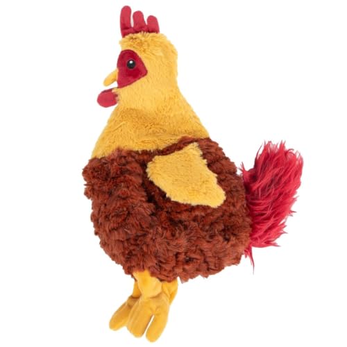 Best Pet Supplies Interactive Squeaky Dog Toy - Crinkle Chicken, Red | Stuffing Free Body, Soft, Squeaks & Crinkles, No Mess, Perfect for Moderate Chewers, Toss and Fetch Play - color: Crinkle Chicken (Wine Red), size: Large