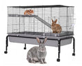 Garvee Small Animal Cage, 40 ''L Animal Cage for Bunny Hutch with Detachable Stand,Ramp, Extra Platform RemovableTray for Chinchilla, Rabbit, Guinea Pigs, Hedgehog, Gerbil | Detachable Stand,Ramp, Extra Platform Removable Tray for Chinchilla, Rabbit, Guin