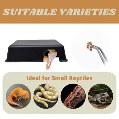 Reptile Hide Box,Snake Hide,Reptile Hides Cave for Tank,Small Animal Hideaway,Easy to Clean,for Snakes,Lizards,Leopard Gecko and Baby Ball Python(9.45"x2.36"x6.85")