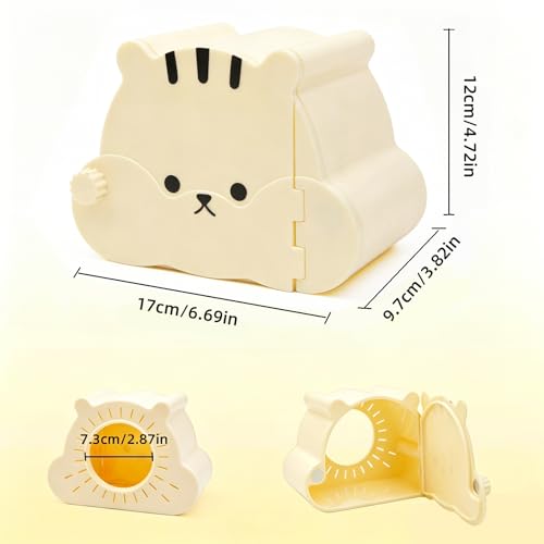 Magnetic Hamster Hideout with Clear Viewing Lid, Mount Hamster House for Syrian Hamsters, Dwarf Hamsters, Gerbils,Mice, Small Animal Hideaway Hut for Acrylic & Wire Cages,Black Emoji4319-4 - color: Black Emoji