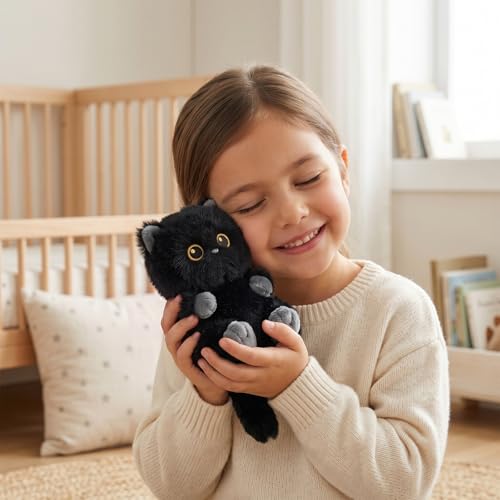 PEACH CAT Black Cat Stuffed Animal Cute Plush Keychain for Backpack Small Plush Pendant Toys Bag Charms Gifts for Kids & Adults - style: Black Cat