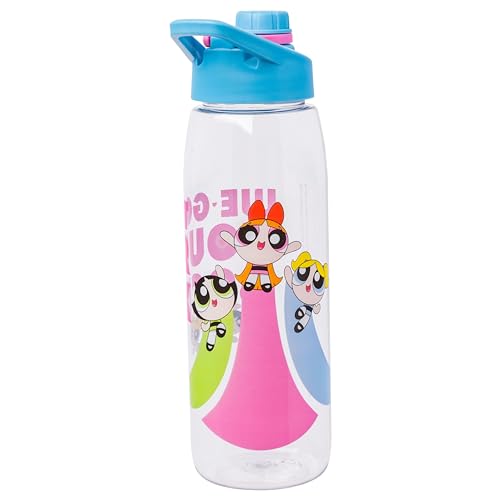 Silver Buffalo Powerpuff Girls We Got Your Back, Water Bottle, 28oz | Bubbles, Buttercup and Blossom, Includes Screw-On Lid, 0.83 Liters - color: Powerpuff Girls, size: 28 Ounces