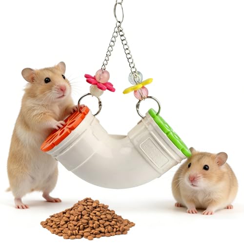 Mouse Rat' Enrichment Toys, Rat' Foraging Toy, Interactive Treat Dispenser Slow Feeder Hanging Fancy Mice Cage Accessories for Ra-ts Guinea Pig Small Pet, Wide Opening (Random)