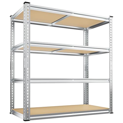 REIBII 40"W Storage Shelves,Adjustable Garage Shelving Rustproof For Pantry | 4-Tier Metal Shelving,Rust-resistant,5MM Thick for Closet Kitchen Basement Laundry,40" W x 19.7''D x 60''H, Silver,2000LBS - size: 40"W x 19.7"D x 60"H