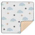Baby Play Mat Blue Clouds Stars White Doodle 50 x 50 Playpen Mats for Floor Play Gym Crawling Mat Non-Slip Cushioned Baby Playmat for Infants, Babies, Toddlers - color: multi 17