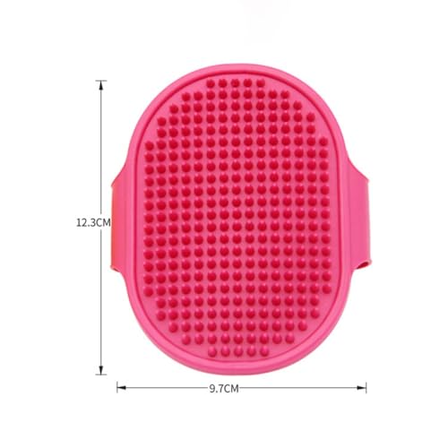 Pet Bath Brush with Massage Bristles,Grooming Tool for Gentle Cleaning and Shedding Removal on Cats and Dogs,Comfortable Handheld Design for Bath Time(Red)