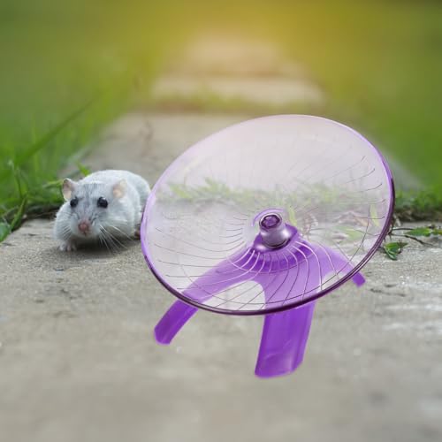 POPETPOP Silent Hamster Running Wheel 7.08 Inch Exercise Wheel for Hamsters Gerbils Hedgehogs Squirrels Quiet Small Pet Running Toy for Daily Activity - color: Purple
