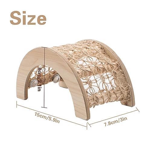 Hermit Crabs Climbing Bridge, Wooden Hermit Crab Climbing Toys with Rope, Hermit Crab Hideout, Aquarium Tank Accessory Small Animals Cage Accessory, Suitable for Hermit Crab Hamster Chinchilla Ferret - style: Rope