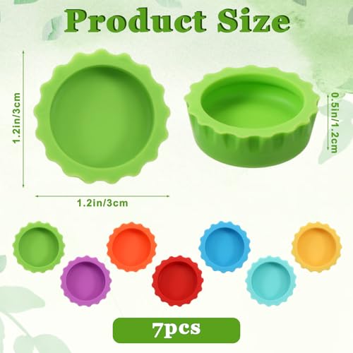 7 Pack Reptile Feeding Dish, Gecko Food Dish, Reusable Silicone Reptile Water Dishs, Small Pet Tank Accessories for Crested/Leopard Gecko, Hermit Crab, Tarantula, Isopods