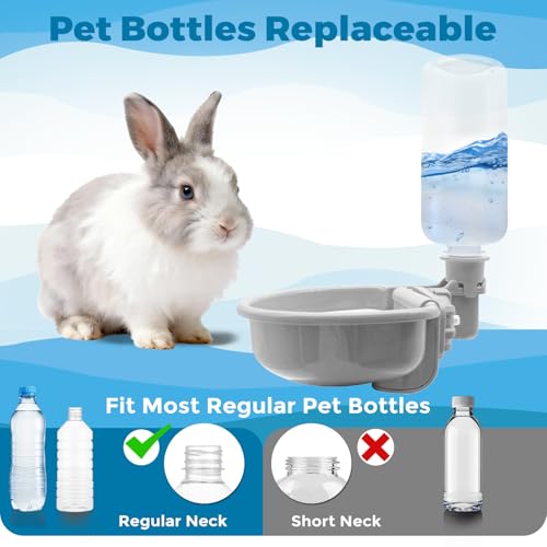 VANNON Gravity Pet Water Bowl, 16oz Anti-Splash Crate Dispenser, Grey | Anti-splash gravity water bowl with a floating disk helps reduce spills while keeping water cleaner for everyday hydration. - color: A-Grey, size: 16oz