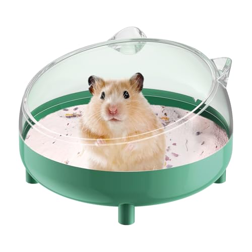 Pawfly Hamster Sand Bath Container, Hamster Sand Bath Box, Hamster Bathtub, Hamster Bathroom, Hamster Toilet, Plastic Dust Bath for Dwarf Hamsters, Syrian Hamsters, Mice, Gerbils & Small Animals - color: Dark green