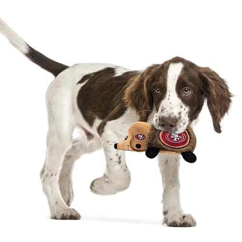 NFL SAN Francisco 49ERS Plush Hedgehog Toy for Dogs & Cats, Cool Soft Pet Toy for Fun and Interactive Play, Dog Chew Toy with Squeaker, Licensed Hot Pet Toy - color: San Francisco 49ers