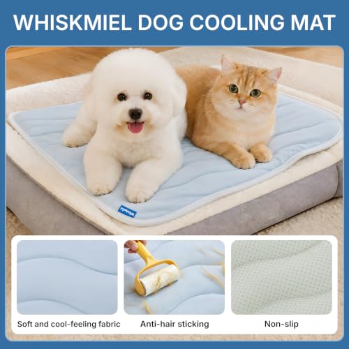 Dog Cooling Mat for Large Medium Dogs & Cats, Q-Max > 0.4 Breathable Self Cooling Pad, Washable Non Slip Bed for Crate, Car, Sofa, Floor, Indoor Outdoor Summer Use (Medium: 24'' x 36'') - size: Medium