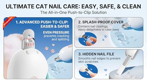 Cat Nail Clippers, Adjustable Hole Anti Over Cutting Trimmer with Hidden File & Anti-Splash Storage for Small Pets (Blue) - color: Blue