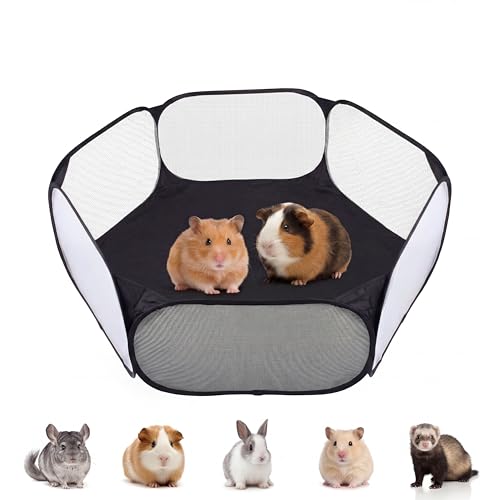 Small Animals Playpen, Portable Pop-up Open Interactive Pet Tent, Indoor Outdoor Fence for Rabbits, Guinea Pig, Hamster, Chinchillas, Kittens, Puppies