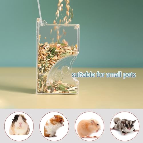 Automatic Hamster Feeder, Clear Acrylic Automatic Pet Feeder Pet Food Dispenser, Hamster Food Bowl Guinea Pig Food Dispenser for Small Animal Feeding & Watering Supplies (S) - size: S