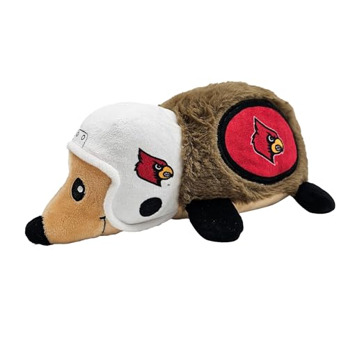 NCAA Louisville Cardinals Plush Hedgehog Toy for Dogs & Cats, Cool Soft Pet Toy for Fun and Interactive Play, Dog Chew Toy with Squeaker, Licensed Hot Pet Toy - color: Louisville Cardinals