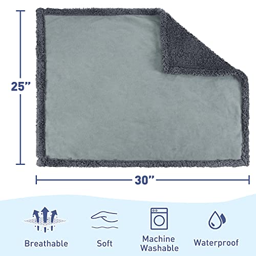 Kritter Planet Waterproof Reversible Pet Blanket for Small Dogs | 20 x 30 Inch, Washable Pet Protector for Crates, Pet Beds and Car Seats, Guards Against Fur, Dirt and Everyday Spills - color: Grey/Charcoal Grey, size: 30"x25"