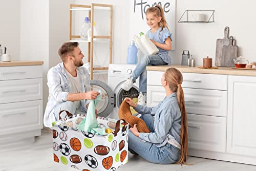 Rectangular Basketball Baskets,Football Basket Organizer.Baseball Basket with Handles.Basketball Bins,Clothers,Books,Kid's Gifts Storage. (Ball) - color: Ball