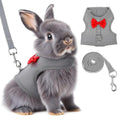 Bunny Harness and Leash Set, Soft Breathable Mesh Rabbit Leash Vest with Safety Buckles, Lightweight Escape-Proof Walking Gear for Rabbits, Kittens, Ferrets, Guinea Pigs, Grey M - color: Grey