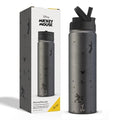 JoyJolt Disney MonoMouse Stainless Steel Water Bottle with Flip Straw Lid, 22 oz Vacuum Insulated Water Bottle, BPA-Free Tumbler ft Mickey Mouse | Black