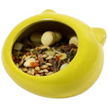 Ceramic Small Pet Hamster Food Bowl – Spill-Proof Guinea Pig & Hedgehog Dish – Durable, Easy to Clean, Non-Tip Design for Small Pets (Yellow) - color: Yellow