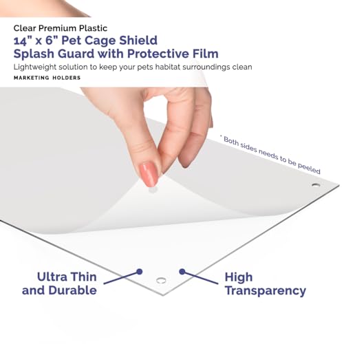 8 Pack Pet Cage Liner Sheets 14" x 6" Protective Plastic Siding Flexible and Pliable with Zip Ties Rabbit Sugar Glider Squirrel Guinea Pig Cages Urine Guard by Marketing Holders - size: 14" x 6"h 8 Pack