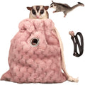 Sugar Glider Bonding Pouch - Soft Sleeping Pouch with Breathable Vent & Drawstring Portable Travel Bag Small Animal Carrier for Sugar Glider Squirrel Hamster Rats Hedgehog Bird Parrot (Pink) - color: Pink