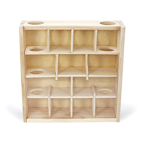 Wontee Wooden Hamster Tunnel Maze with Cover, Hideout & Tunnel Exploring Toys for Dwarf Hamsters Mice Small Gerbil