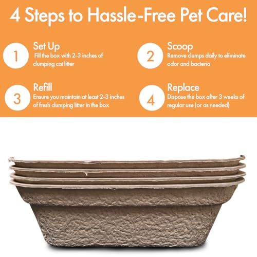 Disposable Litter Boxes (Brown, Large 4-Pack) - size: Large 4-Pack