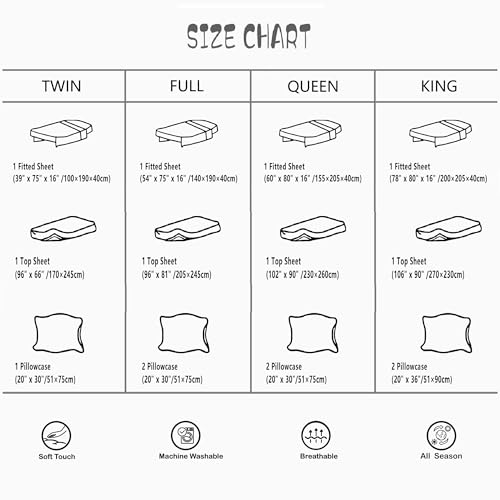 Erosebridal United States Sheet Set Teens American Flag Fitted Sheet King, Blue Red Bedding Set Geometric Stripes Bed Sheet with Deep Pocket, 4 Pcs with 1 Fitted Sheet, 1 Flat Sheet, 2 Pillow Cases - color: Style 18, size: King