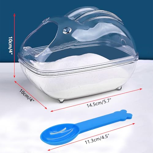 Hamster Sand Bath Container Large Hamster Toilet with Scoop Set,Small Animal Bath House,Suitable for Chinchilla Syrian Gerbil