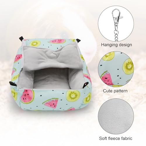 Wontee Guinea Pig Bed Warm Hammock Snuggle Bed for Young Guinea Pig Small Ferret Rat Sugar Glider Squirrel (Green) - color: Green