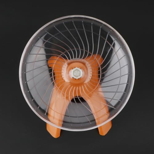 Silent Hamster Exercise Running Wheel Flying Saucer, Orange | Non-slip surface, smooth & quiet spinning, durable plastic, encourages healthy exercise, for dwarf hamsters/mice/gerbils - color: Orange