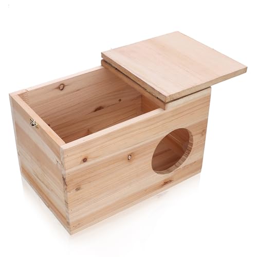 Squirrel Nesting Box, Squirrel Breeding Box Wood House for Chinchilla Hamster Mating and Nesting Box