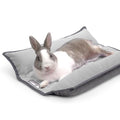 Paw Inspired Snuggle Bunny Bolster Bed, Gray/Light Gray, 17x17 Inch | Reversible Flop Mat, Ultra-Soft Fleece Bedding with Padded Sides for Rabbits, Cats, Dogs, Small Pets and Animals - color: Gray/Light Gray
