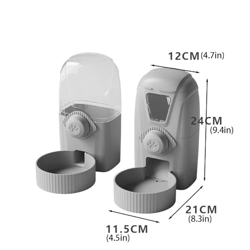 Hanging Pet Feeder Water Dispenser Set - 2-in-1 Gravity Food Water Bowl for Cats Small Dogs Rabbits, Cage Mounted No-Spill Pet Feeding Station (Light Coffee) - color: Light coffee