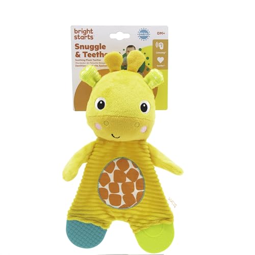 Bright Starts Snuggle & Teethe BPA-Free Crinkle Teething Plush Baby Toy - Giraffe,(Pack of 6) - color: Yellow, size: 1 Count (Pack of 6)