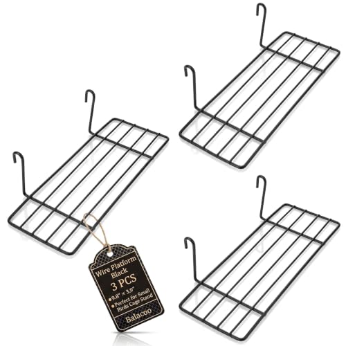 Balacoo 3 Pcs Bird Cage Stand: Metal Bird Wire Platform - Parrot Grid Perch for Cage - Portable Small Animals Training Stand for Budgie, Parakeet, Cockatiel, Hamster